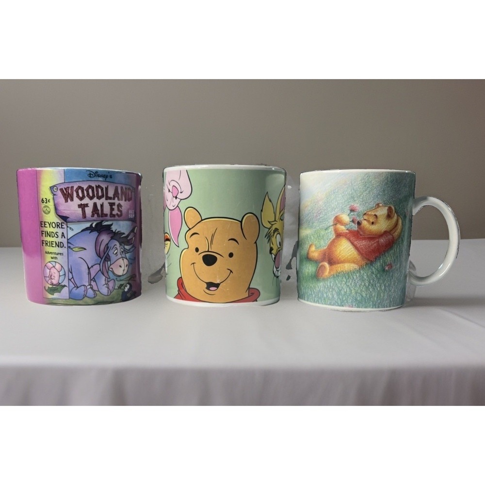 Disney Store Winnie the Pooh Eeyore Piglet Tigger Mug Lot of 3 Ceramic